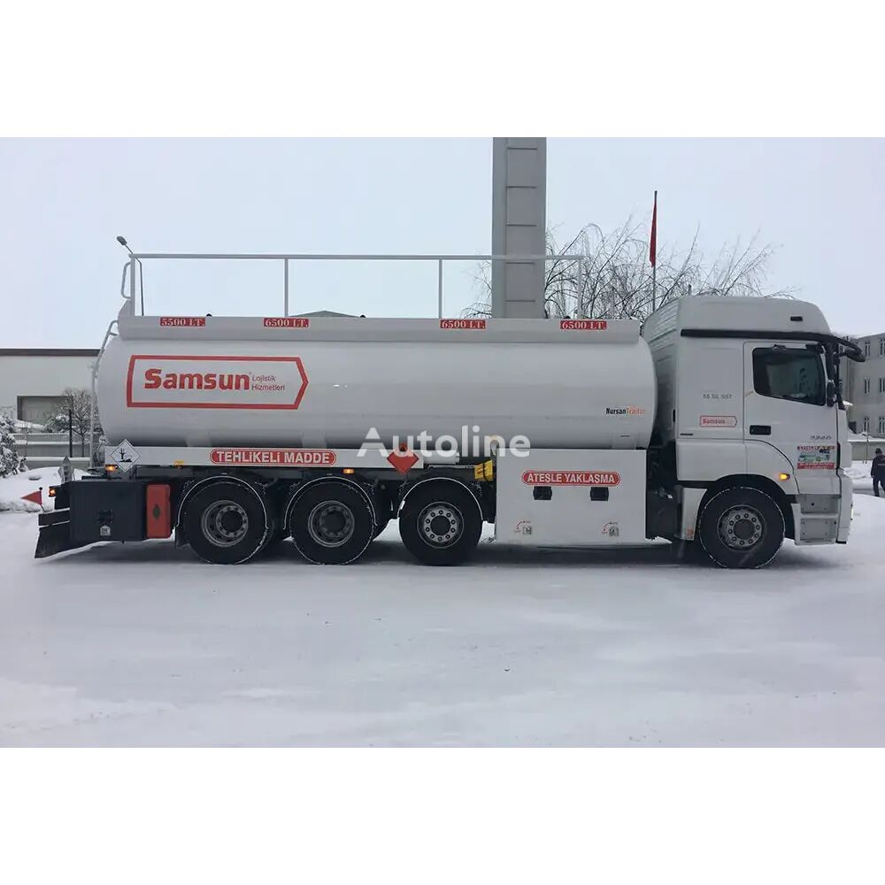 camion cisternă combustibil Mercedes-Benz na shasi z aliuminiievoiu tsysternoiu NURSAN TRAILER