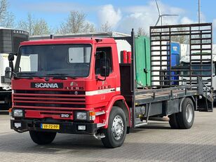 camion transport auto Scania 93M 210 OPRIJ WAGEN BLADGEVEERD!