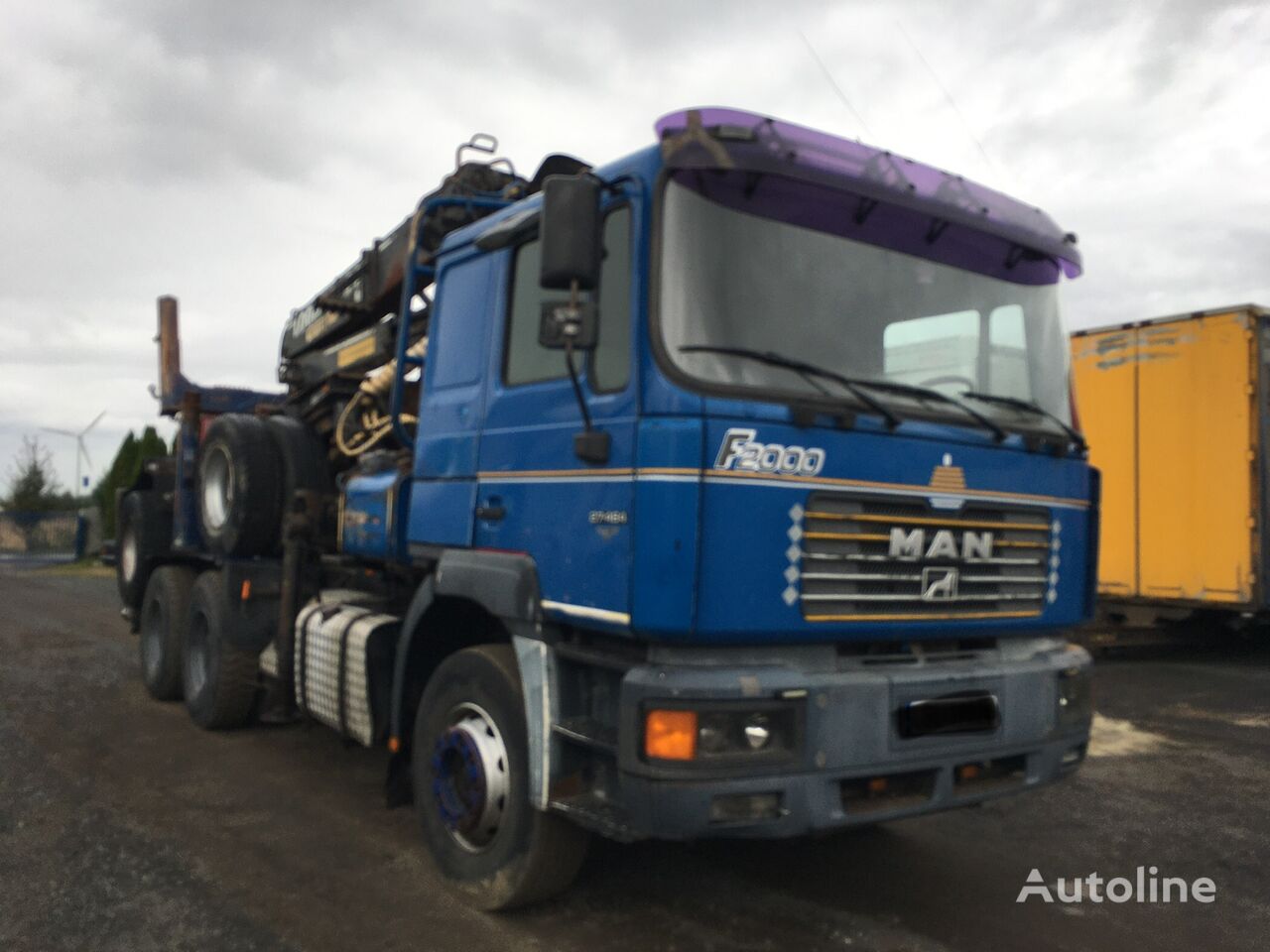 camion transport de lemne MAN 27.464 6x4 + remorcă transport de lemne