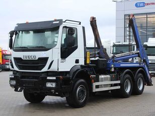camion utilaj ridicare container gunoi IVECO TRAKKER 410, 6x4, CONTAINER CHAIN ​​CARRIER, EURO 6