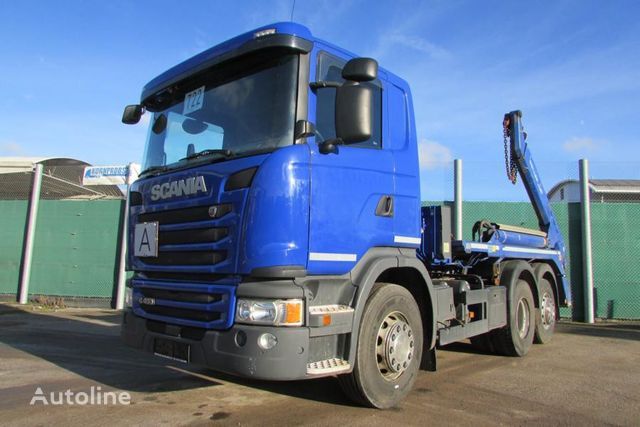 camion utilaj ridicare container gunoi Scania G 450 6x2 BL - Meiller AK16T - Nr.: 722